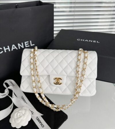 Replica CHANEL Classic Flap 25cm White - top-tier luxury replica shoulder bag
