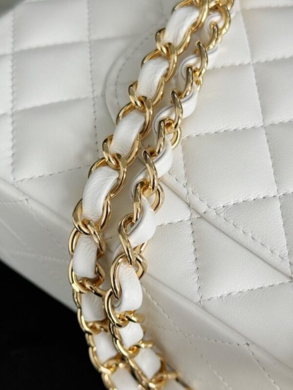 Replica CHANEL Classic Flap 25cm White - authentic-look luxury purse replica
