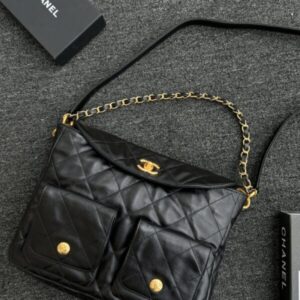 Replica CHANEL 24p Postman Bag Small Black - best quality luxury bag dupe