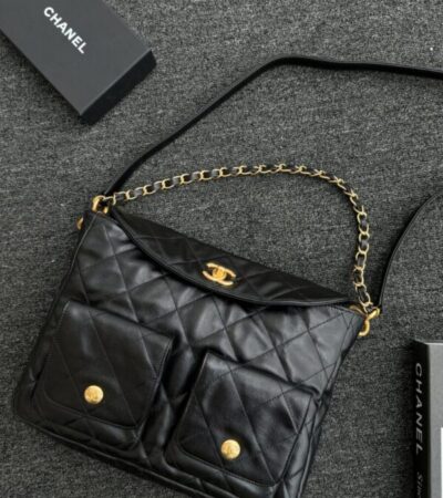 Replica CHANEL 24p Postman Bag Small Black - best quality luxury bag dupe