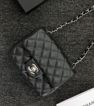 Replica CHANEL Classic Flap 17cm Silver - top-tier luxury replica shoulder bag