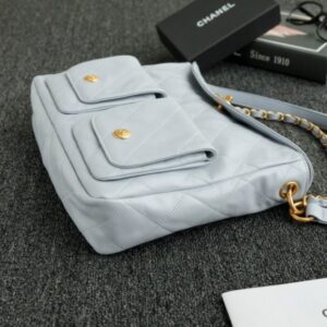 Replica CHANEL 24p Postman Small Light Blue - top-tier luxury replica shoulder bag