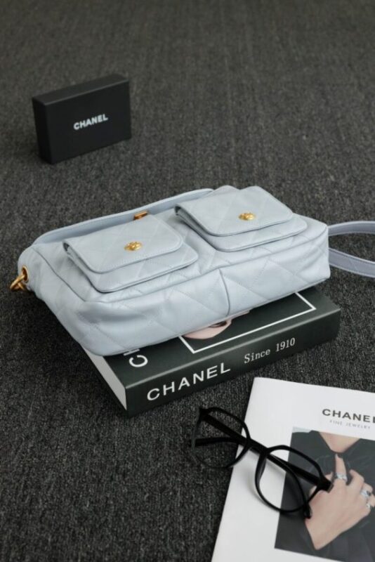 Replica CHANEL 24p Postman Small Light Blue - best quality luxury bag dupe