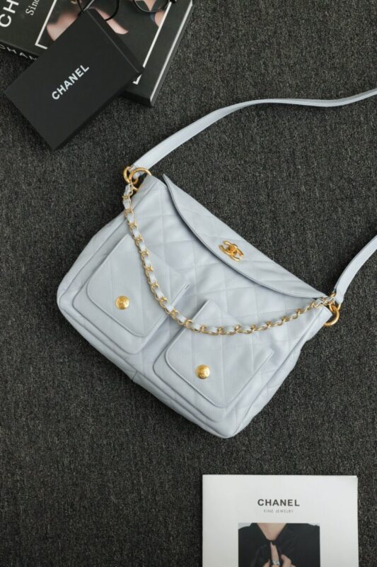 Replica CHANEL 24p Postman Small Light Blue - high-accuracy replica luxury purse