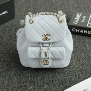Replica CHANEL 23A Backpack Small Light Blue - 1:1 designer replica handbag
