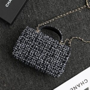 Replica CHANEL 24p Tweed Black and White - high-accuracy replica luxury purse