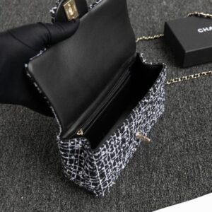 Replica CHANEL 24p Tweed Black and White - premium-grade designer purse dupe