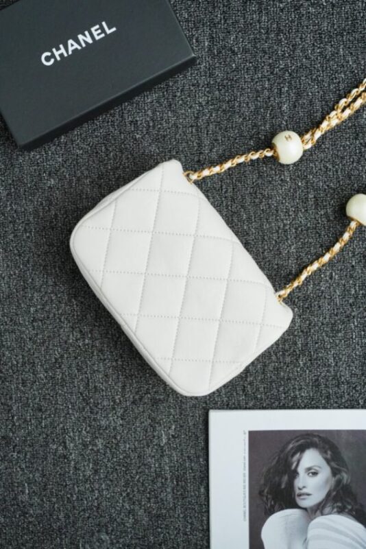 Replica CHANEL CF Double Pearl White - high-end fake designer purse