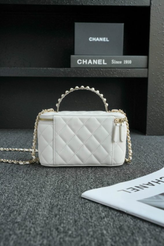 Replica CHANEL 24s Pearl Handle Box White - premium 1:1 fake handbag model