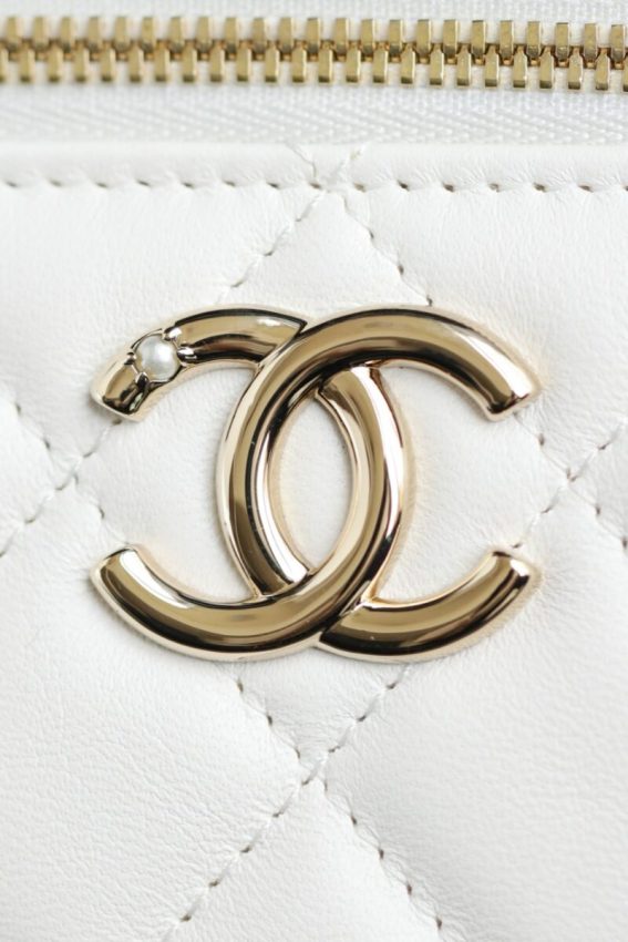 Replica CHANEL 24s Pearl Handle Box White - premium 1:1 fake handbag model