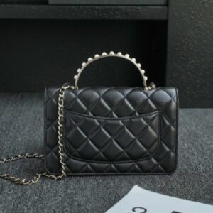 Replica CHANEL 24s Pearl Handle Black - top-tier luxury replica shoulder bag