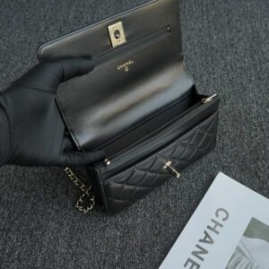 Replica CHANEL 24s Pearl Handle Black - 1:1 designer replica handbag