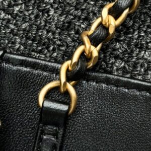 Replica CHANEL 24s Double Pearl Woc Black - high-end fake designer purse