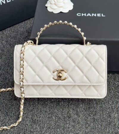 Replica CHANEL 24s Pearl Handle White - top-tier luxury replica shoulder bag