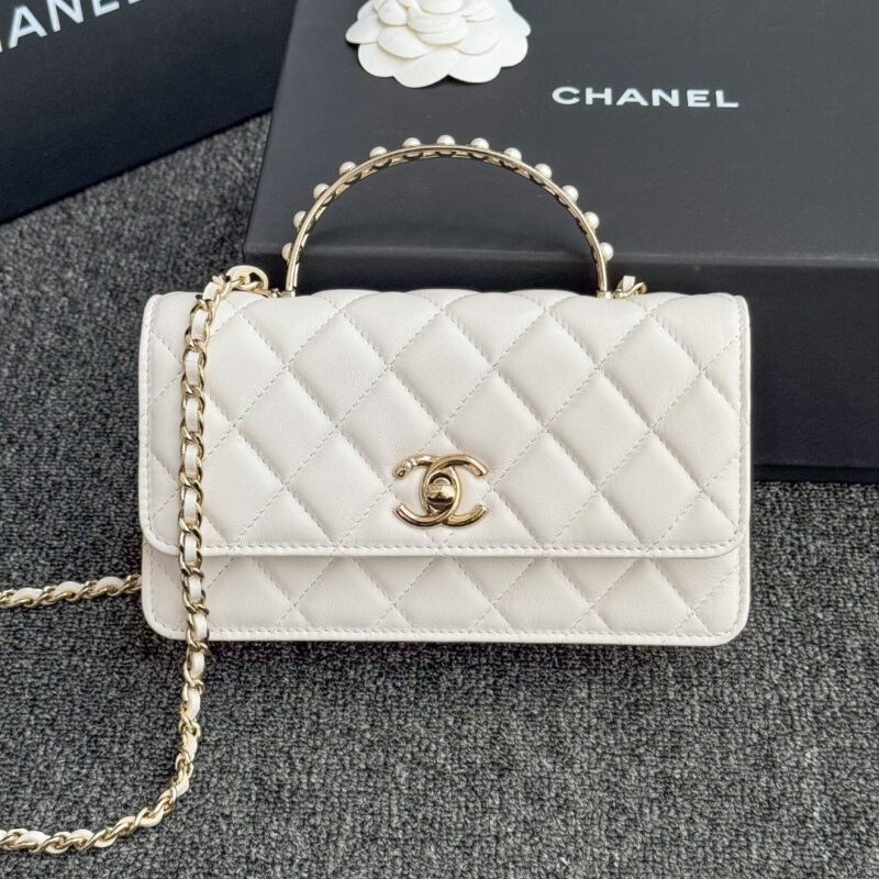 Replica CHANEL 24s Pearl Handle White - top-tier luxury replica shoulder bag