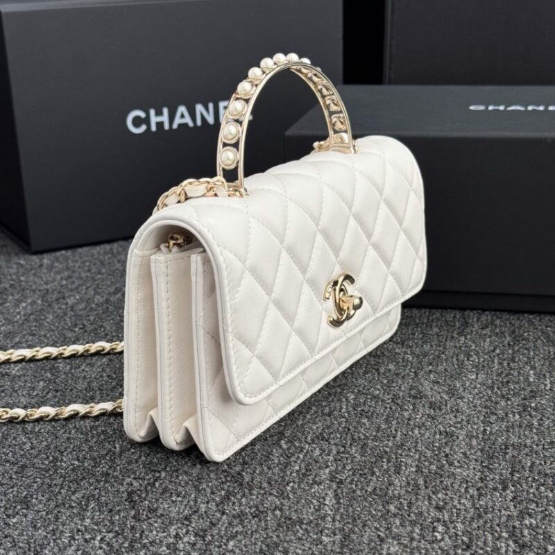 Replica CHANEL 24s Pearl Handle White - premium 1:1 fake handbag model