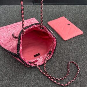 Replica CHANEL Sequin Shoulder Bag Pink - high-accuracy replica luxury purse