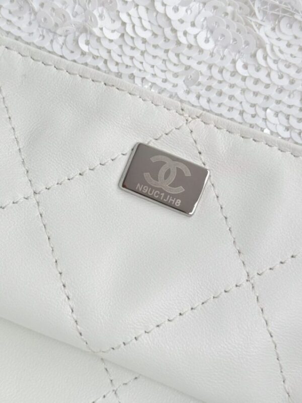 Replica CHANEL Sequin Shoulder Bag White - premium 1:1 fake handbag model