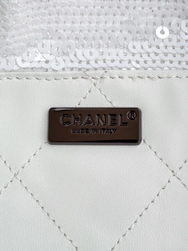 Replica CHANEL Sequin Shoulder Bag White - top-tier luxury replica shoulder bag