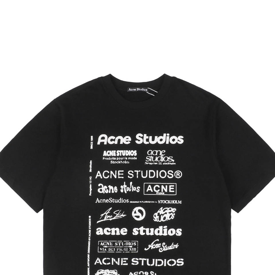 Acne Studios Multi-Logo Front & Back Print T-shirt
