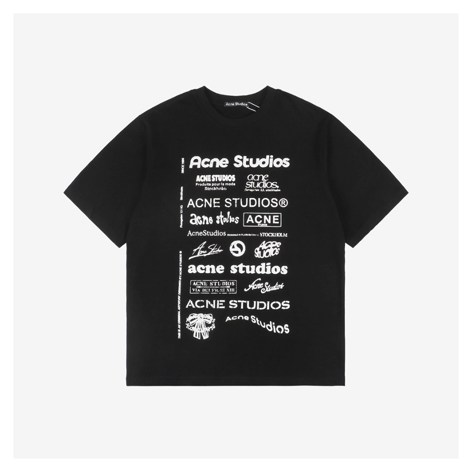 Acne Studios Multi-Logo Front & Back Print T-shirt