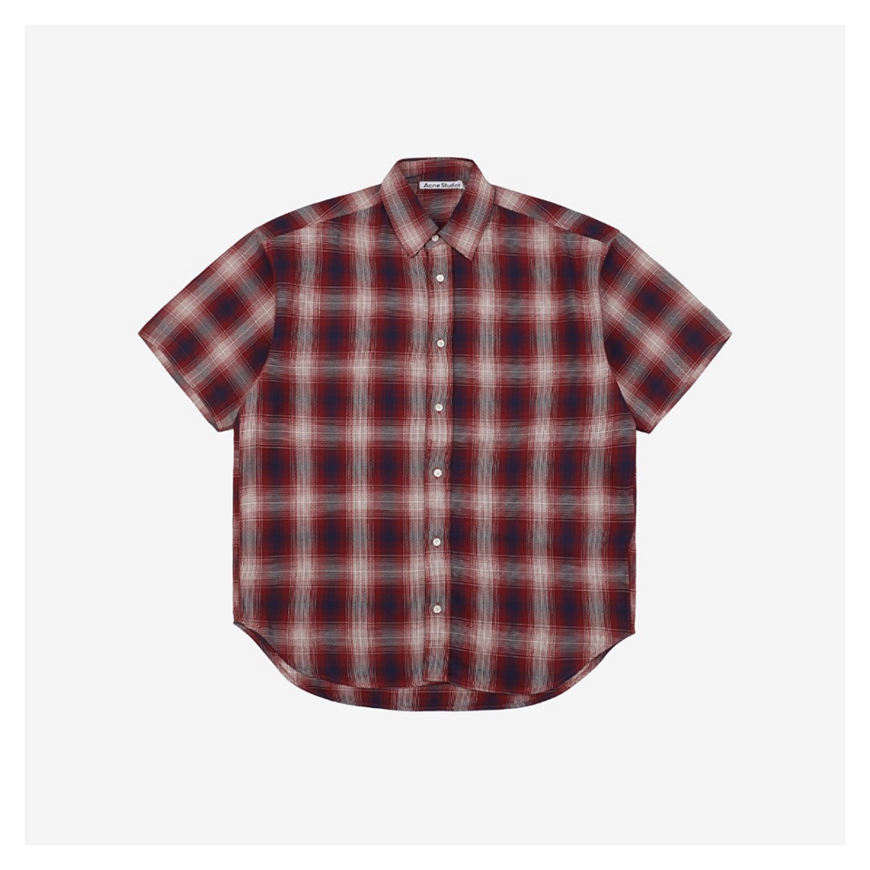 Acne Studios Red and White Check T-Shirt