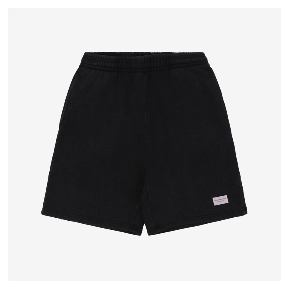 Alexander Wang Washed Denim Shorts with Red & Blue Hem Tag