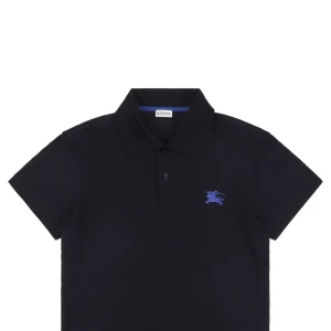 BBry Blue Equestrian Knight Logo Embroidered Polo Shirt