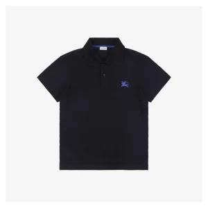 BBry Blue Equestrian Knight Logo Embroidered Polo Shirt