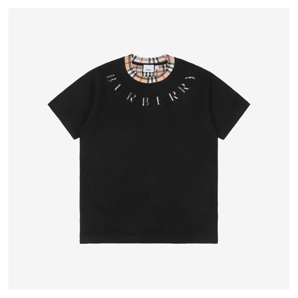 BBry Check Collar Logo Embroidery T-shirt
