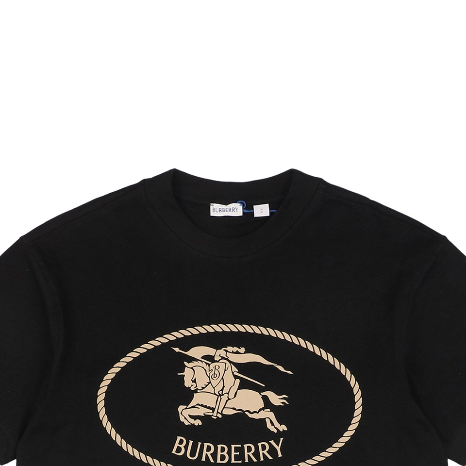 BBry Rope Equestrian Knight Thick Print T-shirt Black
