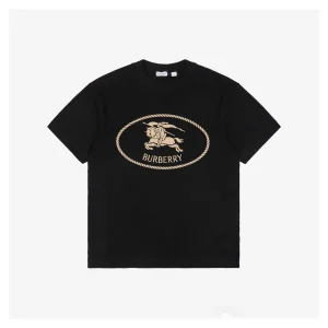 BBry Rope Equestrian Knight Thick Print T-shirt Black