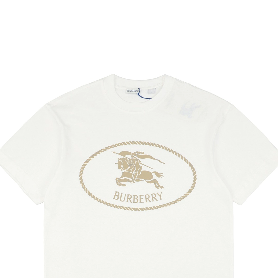 BBry Rope Equestrian Knight Thick Print T-shirt White