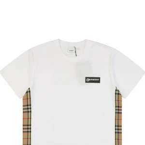 BBry Side Panel Check T-shirt White