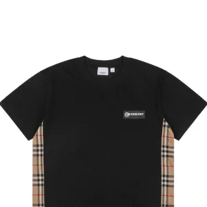 BBry Side Panel Check T-shirt Black