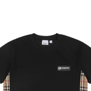 BBry Side Panel Check T-shirt Black