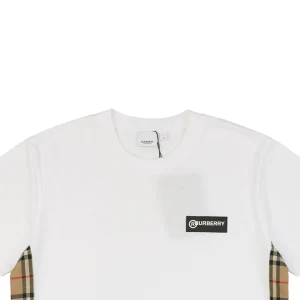 BBry Side Panel Check T-shirt White