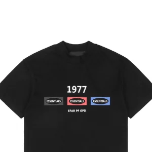 Fear of God Essentials 1977 Multi-Logo Print T-shirt Black