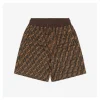 F Allover FF Print Colorblock Waistband Shorts