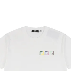 F Colorful FF Puffy Print T-shirt White