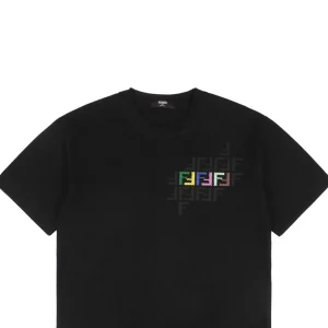 F Colorful FF Puffy Print T-shirt Black