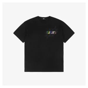 F Colorful FF Puffy Print T-shirt