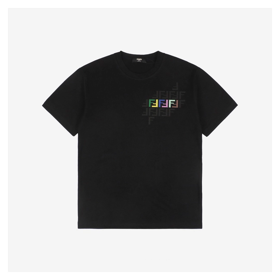 F Colorful FF Puffy Print T-shirt