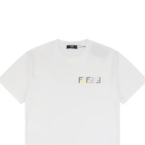 F Colorful FF Puffy Print T-shirt White