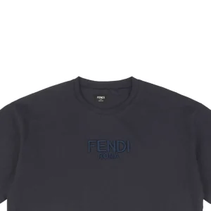 F Front Logo Embroidered T-shirt Black
