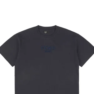 F Front Logo Embroidered T-shirt Black