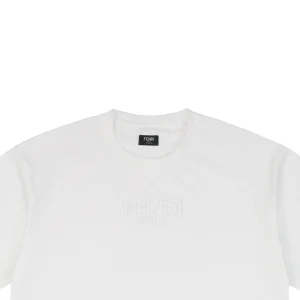 F Front Logo Embroidered T-shirt White