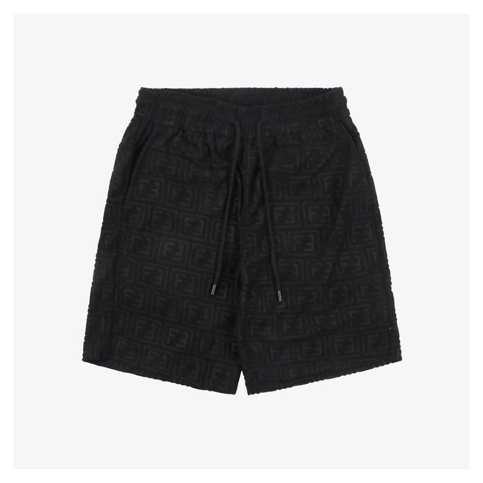 F Full-Print Jacquard Box Logo Shorts Black