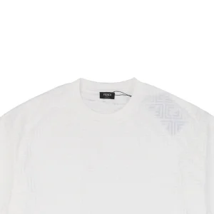 F Full-Print Jacquard Box Logo T-shirt White