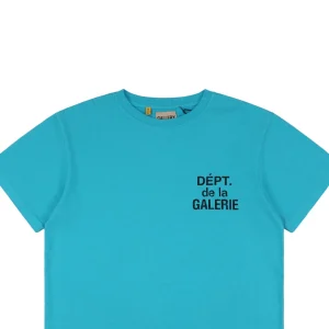 Gallery Dept Sky Blue & Black French Text Print T-shirt